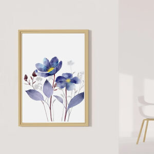 Cuadro flor azul mdf